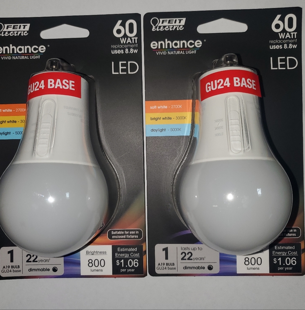 2 Feit Electric LED Light Bulbs GU24 Base